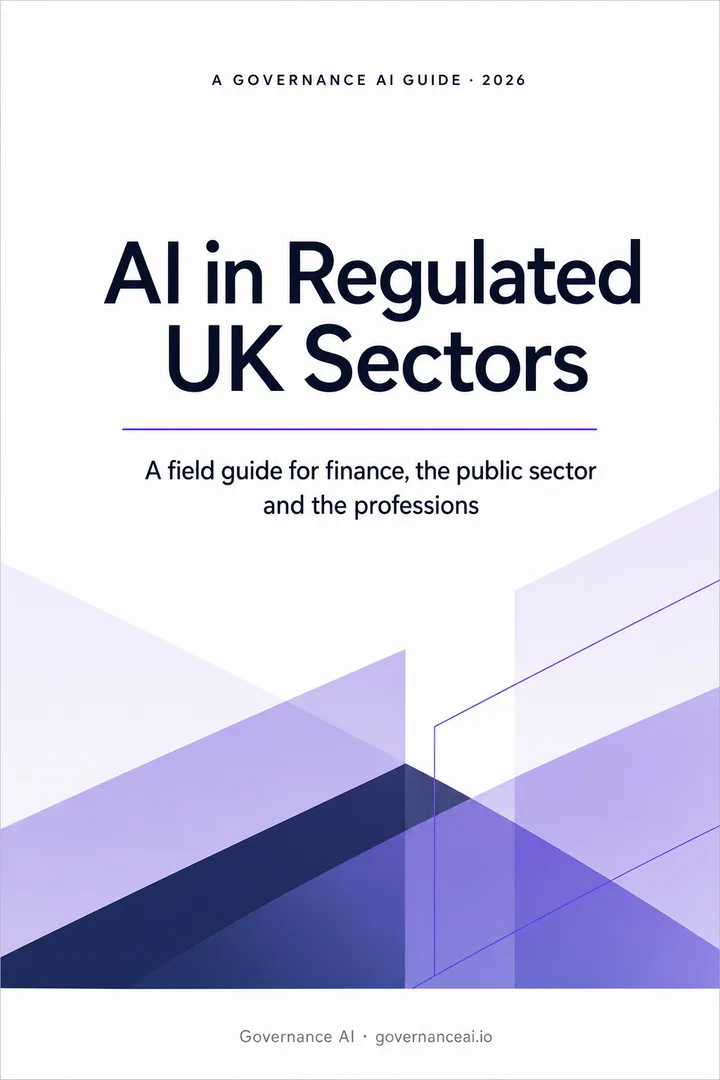 Cover of the guide “AI in Regulated UK Sectors”