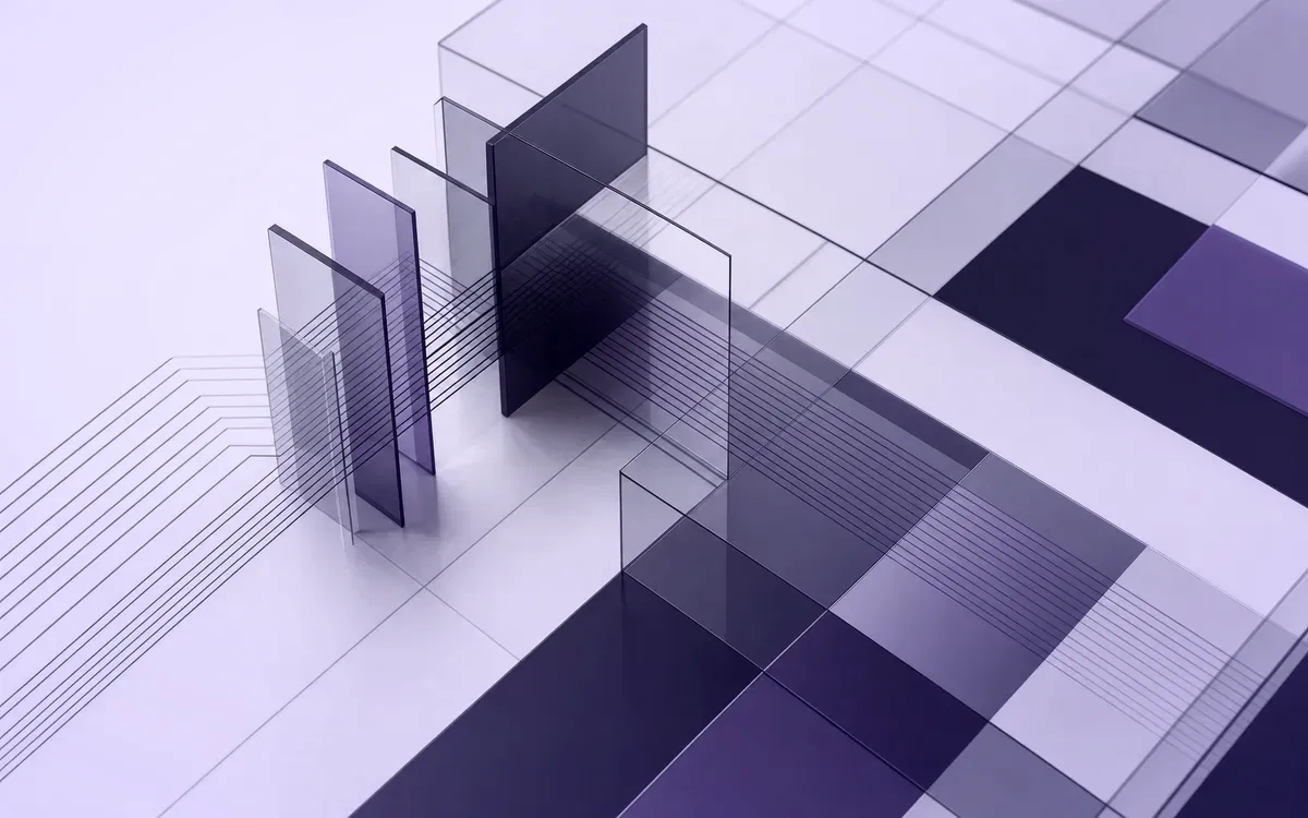 Abstract illustration of a property operations system routing messages, inspections and approvals.